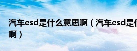 汽车esd是什么意思啊（汽车esd是什么意思啊）