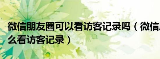 微信朋友圈可以看访客记录吗（微信朋友圈怎么看访客记录）
