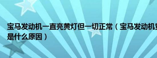 宝马发动机一直亮黄灯但一切正常（宝马发动机黄灯一直亮是什么原因）