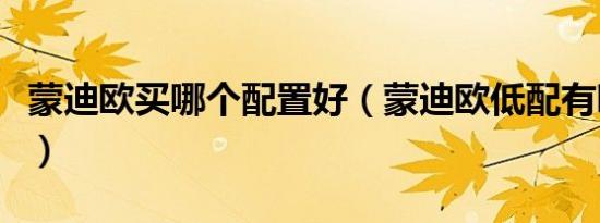 蒙迪欧买哪个配置好（蒙迪欧低配有哪些功能）