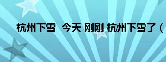 杭州下雪 今天 刚刚 杭州下雪了（图）