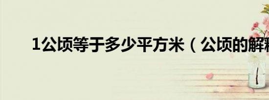 1公顷等于多少平方米（公顷的解释）