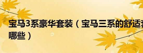 宝马3系豪华套装（宝马三系的舒适套装包含哪些）