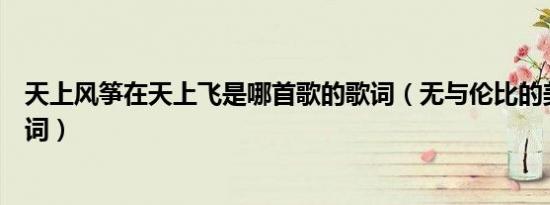 天上风筝在天上飞是哪首歌的歌词（无与伦比的美丽完整歌词）
