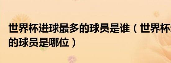 世界杯进球最多的球员是谁（世界杯进球最多的球员是哪位）