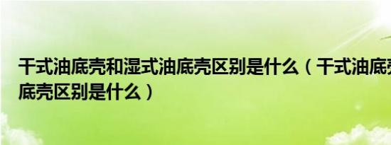 干式油底壳和湿式油底壳区别是什么（干式油底壳和湿式油底壳区别是什么）