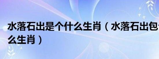 水落石出是个什么生肖（水落石出包公在是什么生肖）
