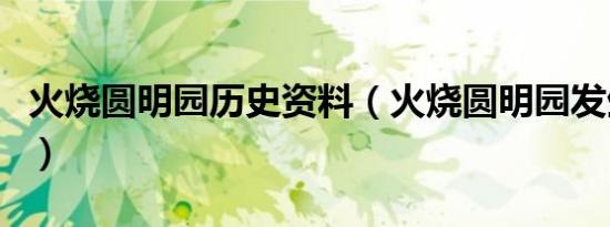 火烧圆明园历史资料（火烧圆明园发生过几次）