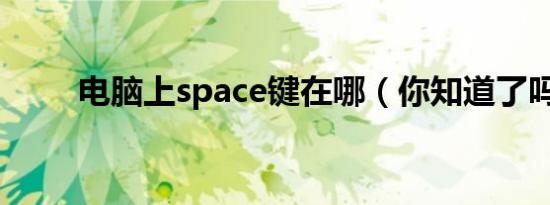 电脑上space键在哪（你知道了吗）