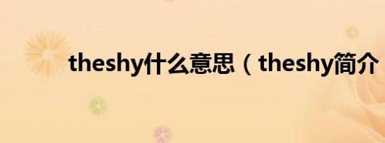 theshy什么意思（theshy简介）