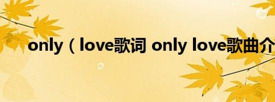only（love歌词 only love歌曲介绍）