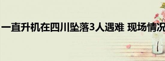 一直升机在四川坠落3人遇难 现场情况怎么样