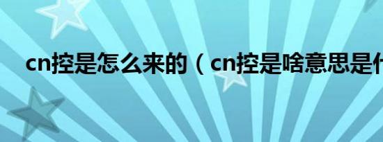 cn控是怎么来的（cn控是啥意思是什么）