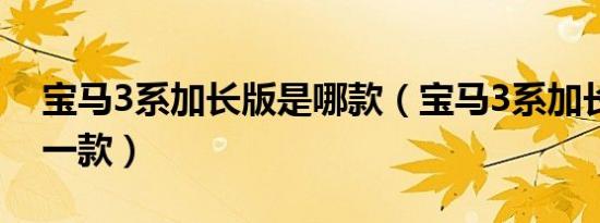 宝马3系加长版是哪款（宝马3系加长版是哪一款）