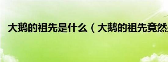 大鹅的祖先是什么（大鹅的祖先竟然是它）