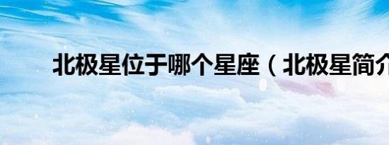 北极星位于哪个星座（北极星简介）