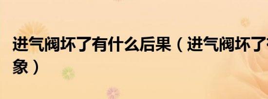 进气阀坏了有什么后果（进气阀坏了有什么现象）