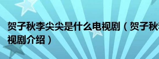 贺子秋李尖尖是什么电视剧（贺子秋李尖尖电视剧介绍）