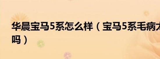 华晨宝马5系怎么样（宝马5系毛病太太多了吗）