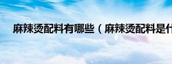 麻辣烫配料有哪些（麻辣烫配料是什么）