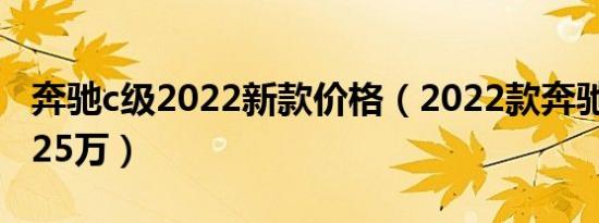 奔驰c级2022新款价格（2022款奔驰c级仅售25万）