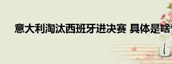 意大利淘汰西班牙进决赛 具体是啥情况