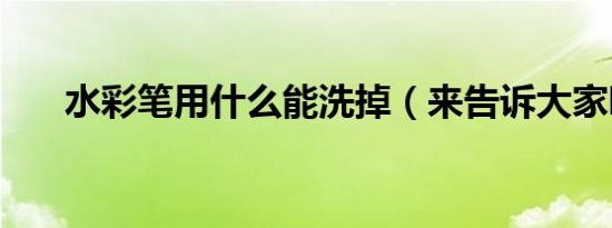 水彩笔用什么能洗掉（来告诉大家吧）
