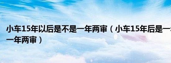 小车15年以后是不是一年两审（小车15年后是一年一审还是一年两审）