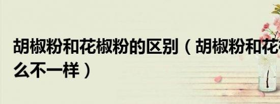 胡椒粉和花椒粉的区别（胡椒粉和花椒粉有什么不一样）