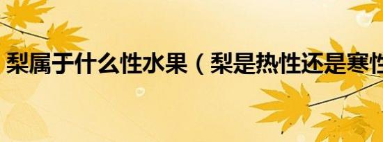 梨属于什么性水果（梨是热性还是寒性水果）