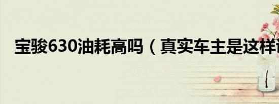 宝骏630油耗高吗（真实车主是这样说的）