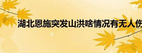 湖北恩施突发山洪啥情况有无人伤亡