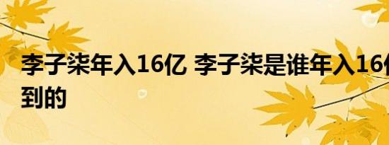 李子柒年入16亿 李子柒是谁年入16亿怎么做到的