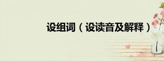 设组词（设读音及解释）
