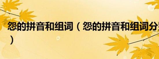 怨的拼音和组词（怨的拼音和组词分别是什么）