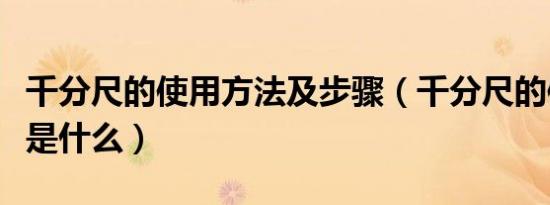 千分尺的使用方法及步骤（千分尺的使用方法是什么）