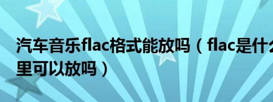 汽车音乐flac格式能放吗（flac是什么格式车里可以放吗）