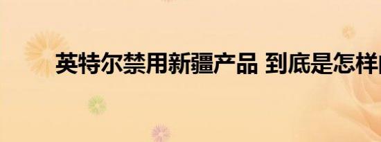 英特尔禁用新疆产品 到底是怎样的
