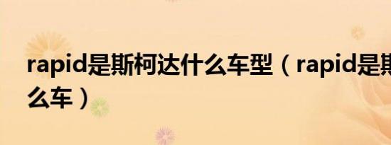 rapid是斯柯达什么车型（rapid是斯柯达什么车）