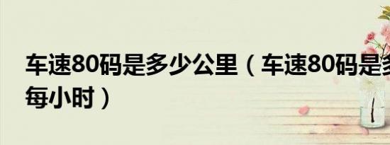 车速80码是多少公里（车速80码是多少公里每小时）