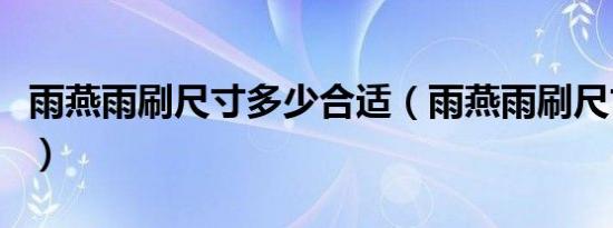 雨燕雨刷尺寸多少合适（雨燕雨刷尺寸是多少）