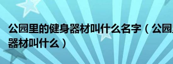 公园里的健身器材叫什么名字（公园里的健身器材叫什么）