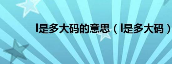 l是多大码的意思（l是多大码）