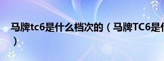 马牌tc6是什么档次的（马牌TC6是什么轮胎）
