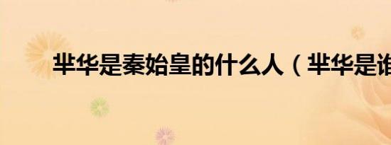 芈华是秦始皇的什么人（芈华是谁）