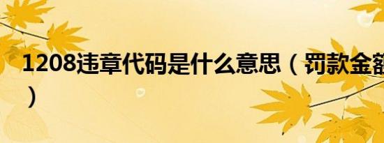 1208违章代码是什么意思（罚款金额 扣几分）