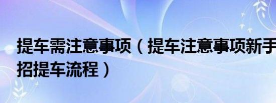 提车需注意事项（提车注意事项新手必看的5招提车流程）