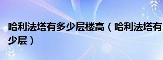 哈利法塔有多少层楼高（哈利法塔有多高有多少层）