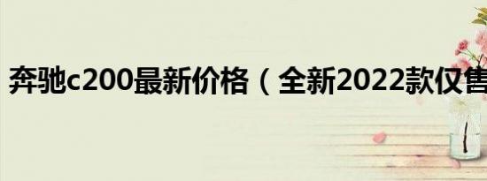 奔驰c200最新价格（全新2022款仅售26万）