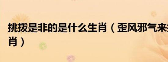 挑拨是非的是什么生肖（歪风邪气来指什么生肖）